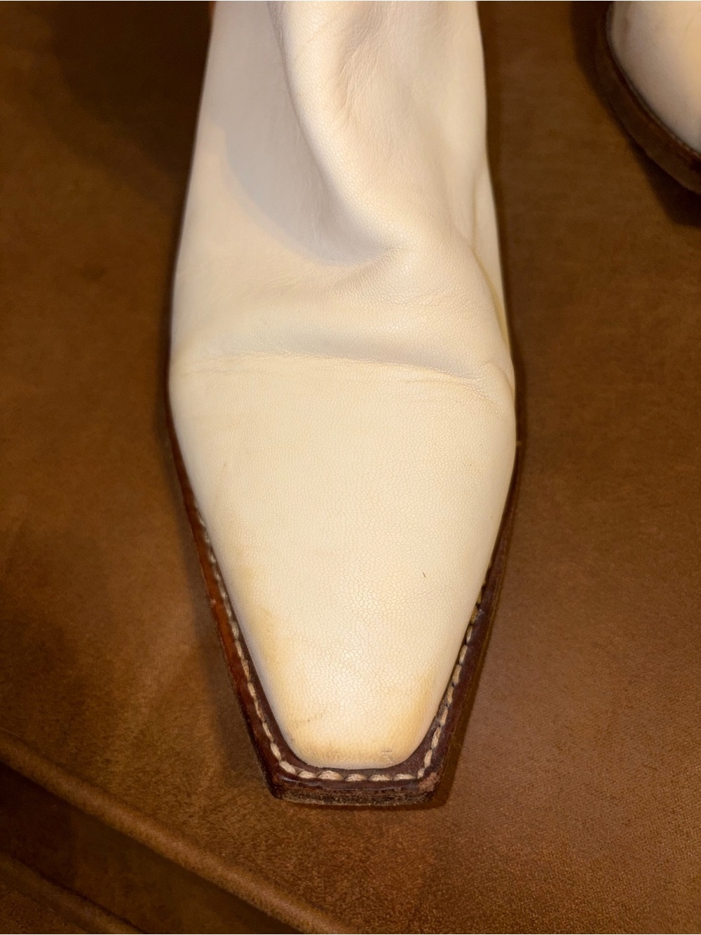 Free People We The Free Wesley White/boneLeather Ankle Boots Size 39 / 9 - Picture 3 of 16